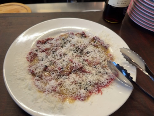 bletで食べた馬肉のカルパッチョ