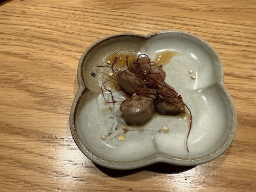 甲府・焼鳥 entaで食べた砂肝のポン酢和え