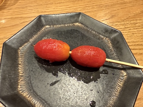 甲府・焼鳥 entaで食べたアイコ(焼きトマト)串